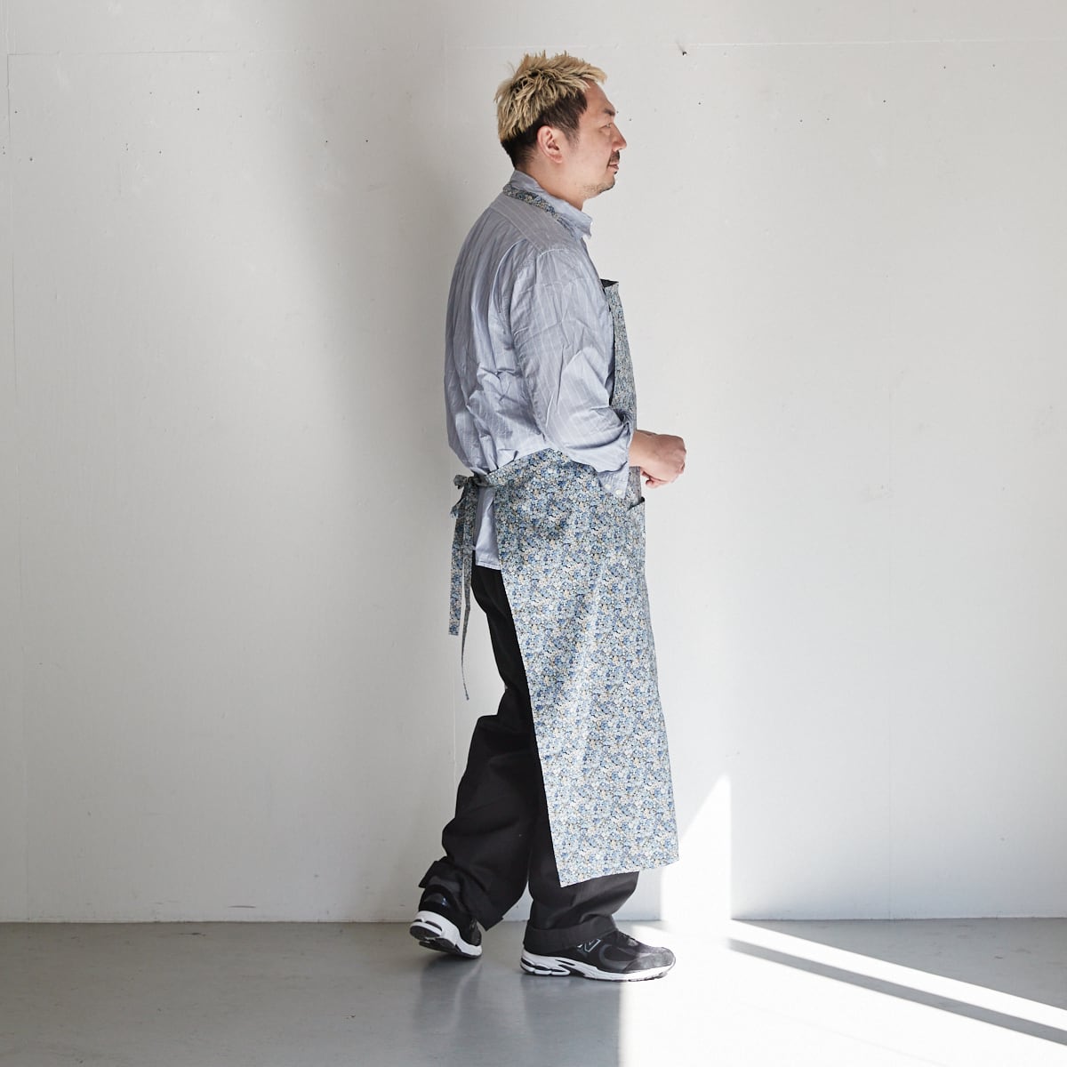 SQUARE APRON / LIBERTY Chive (blue) | エプロン商会