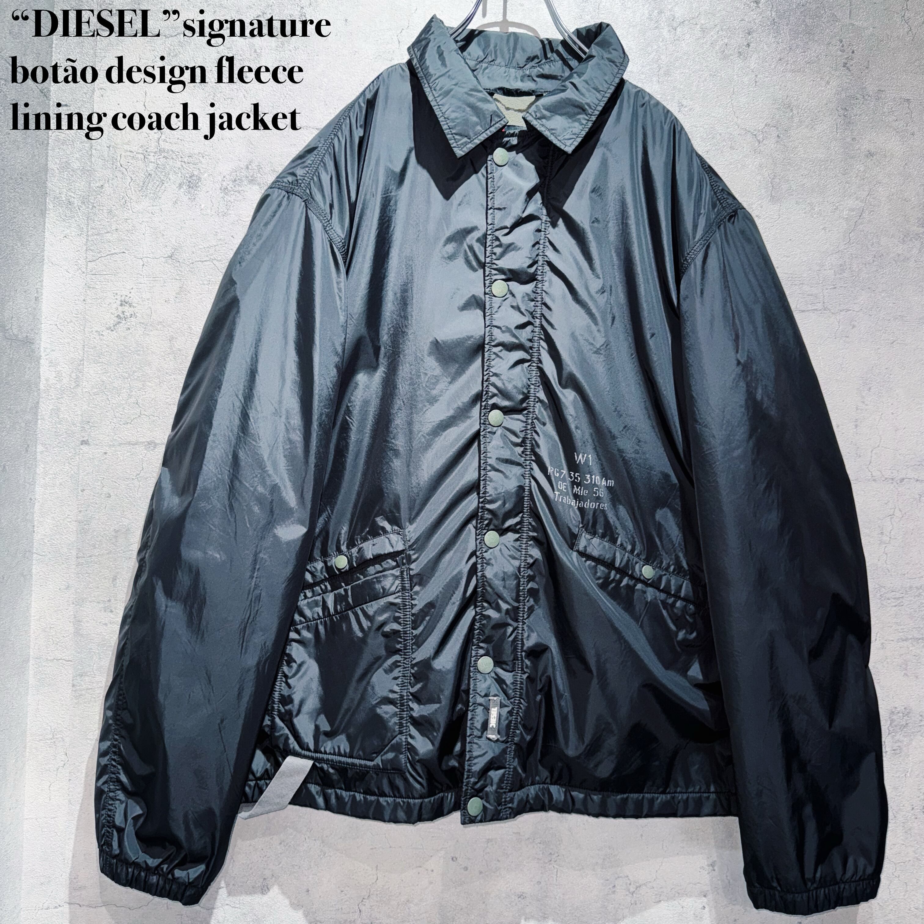 “DIESEL”signature botão design fleece lining coach jacket