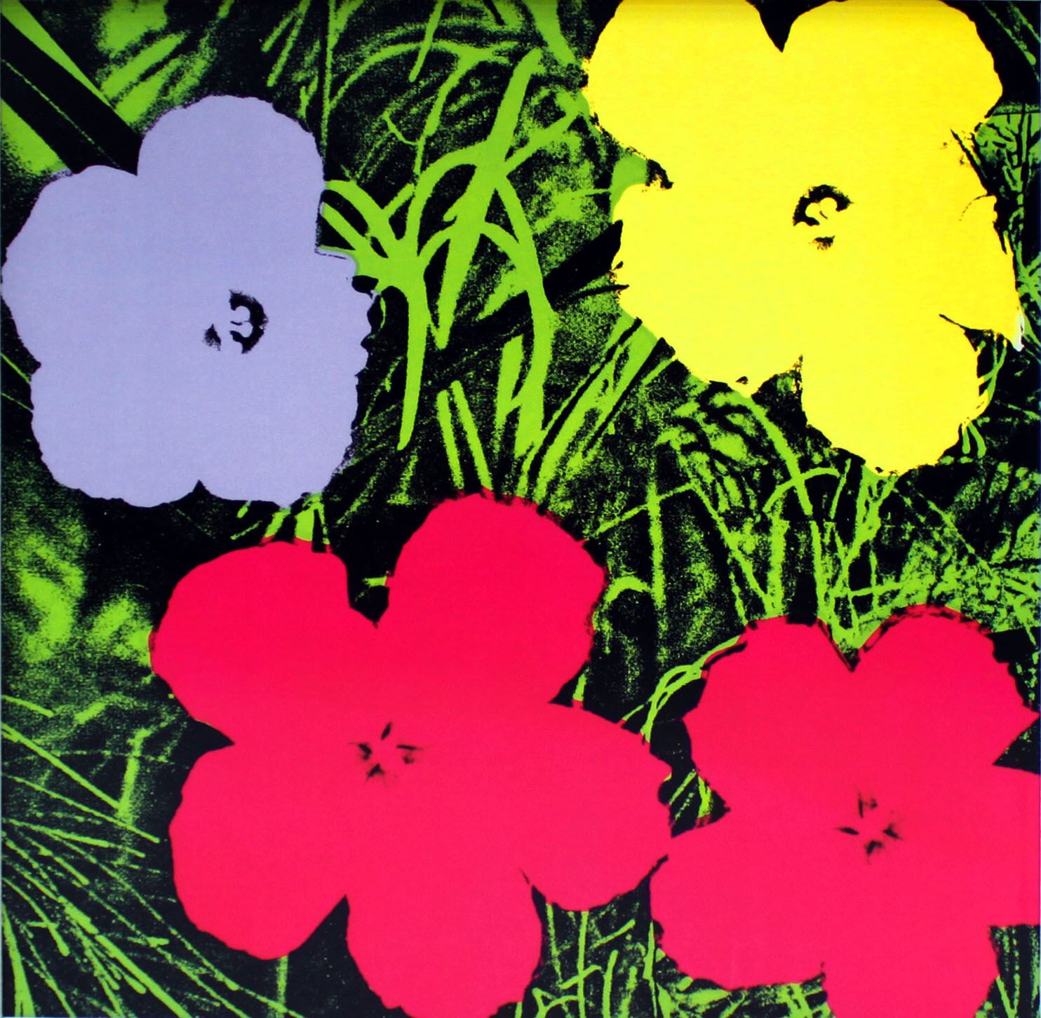 アンディ ウォーホル 絵画「フラワーズ,1970(パープル イエロー ピンク