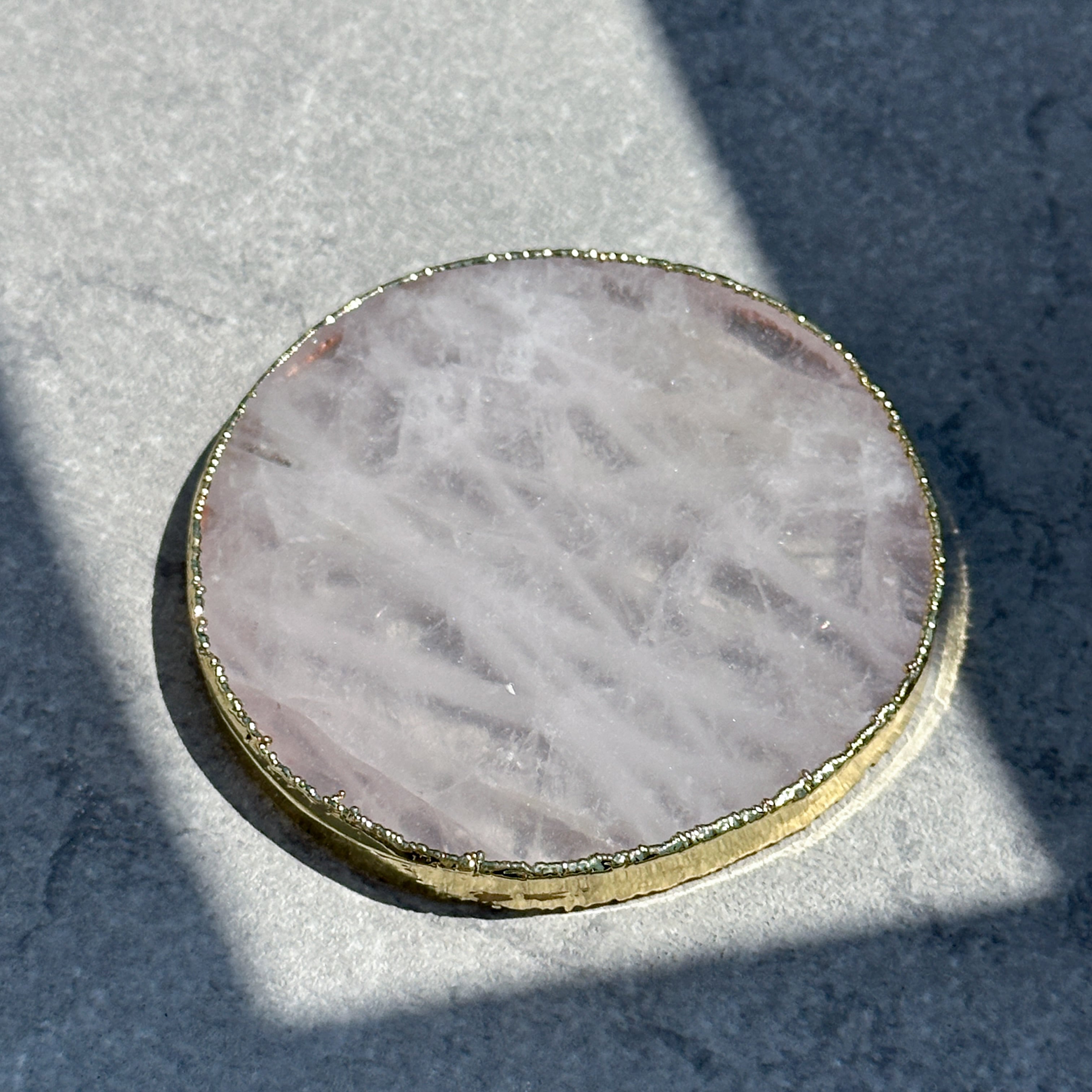 ローズクォーツコースター・丸型 02小◇Rose Quartz Coaster◇天然石