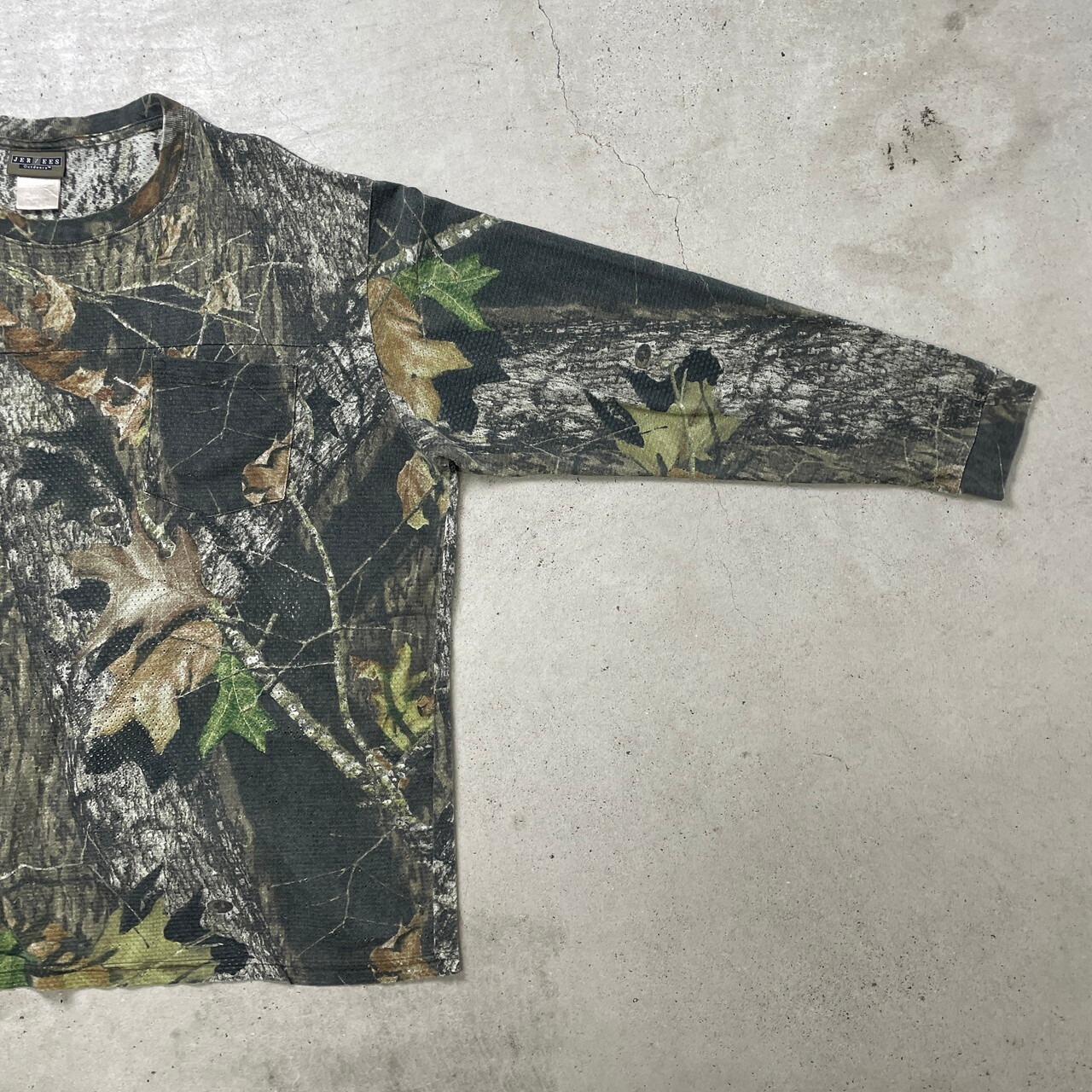 JERZEES リアルツリー柄 メッシュ ロングTシャツ ロンT ポケットT 