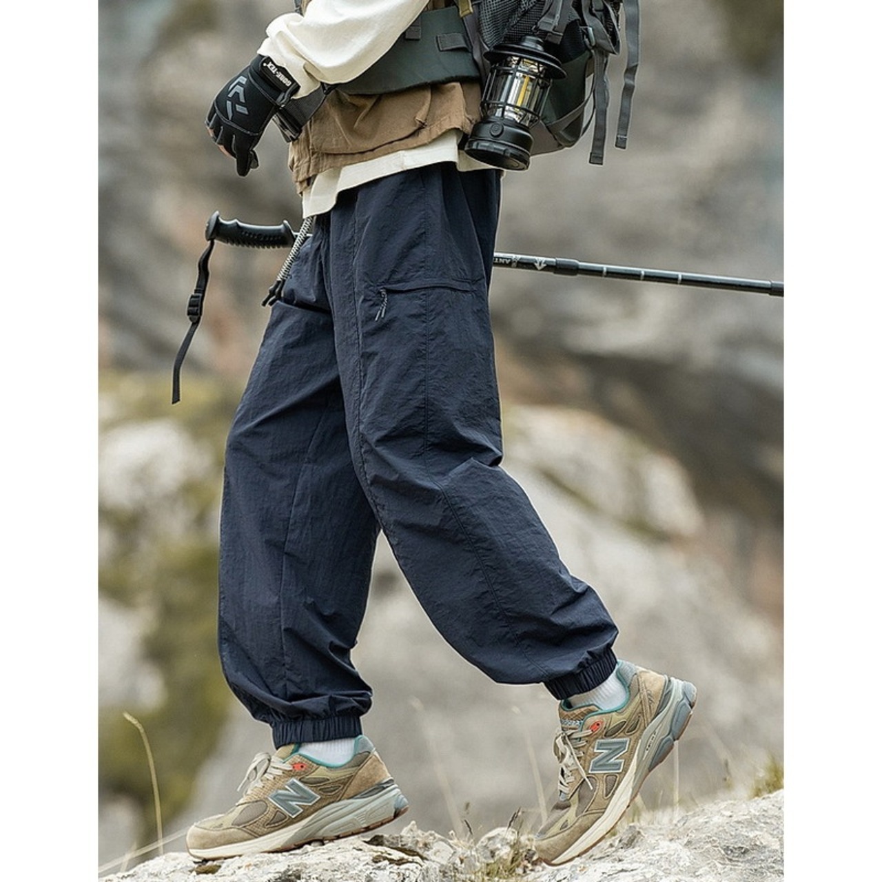 Outdoor Tech Drawcord Tapered Silhouette Cropped Pants ◇3color H0606