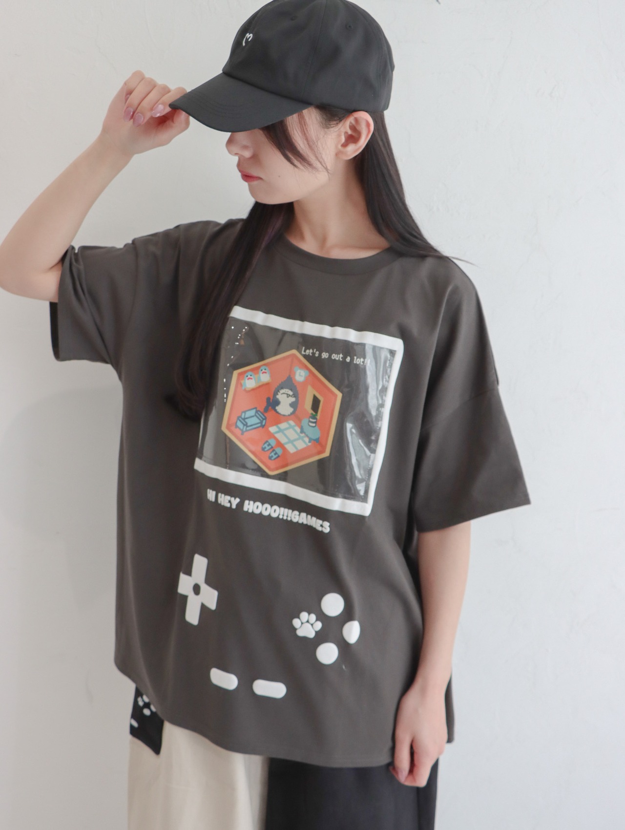 【ゲームTシャツ】サメ だってGAMEに夢中！PVCポケット付き 推し活対応ユニセックスTシャツ - 8
