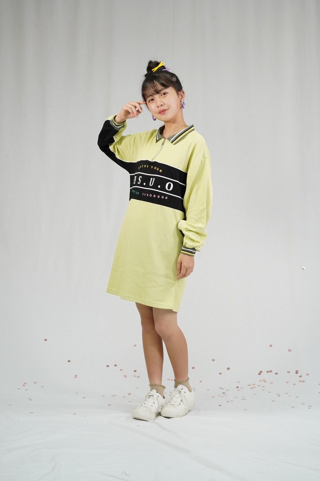 110 160cm ワンピース 長袖 シンプル カジュアル Tシャツワンピース A Dear Child