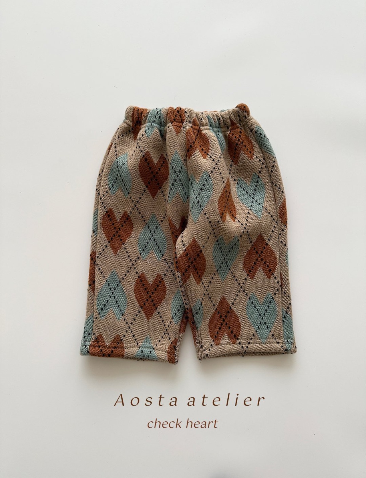 【Aosta】ネネパンツ チェックハート 70~110cm - 1