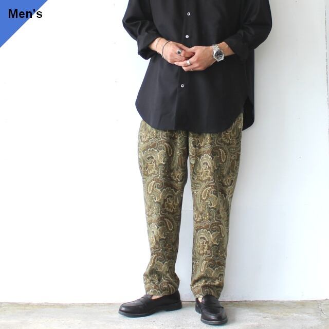 【ラスト1点】weac. ネルペイズリーイージーパンツ RELAX PANTS - Paisley (Olive)
