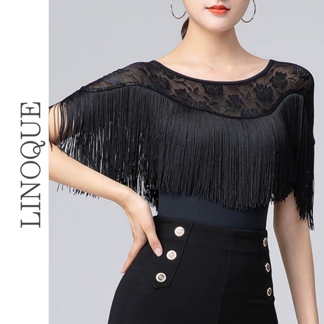 ローズ柄レースフリンジレオタード【L00134】