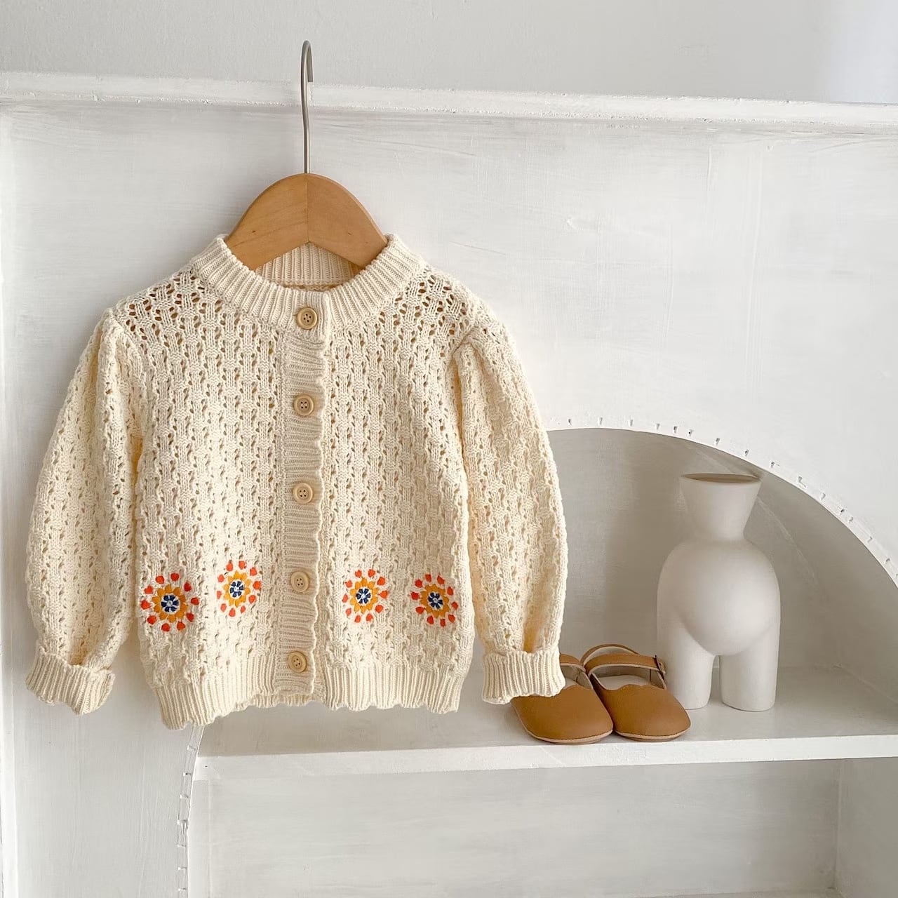 【発注】透け編み花刺繍カーディガン[TP57]