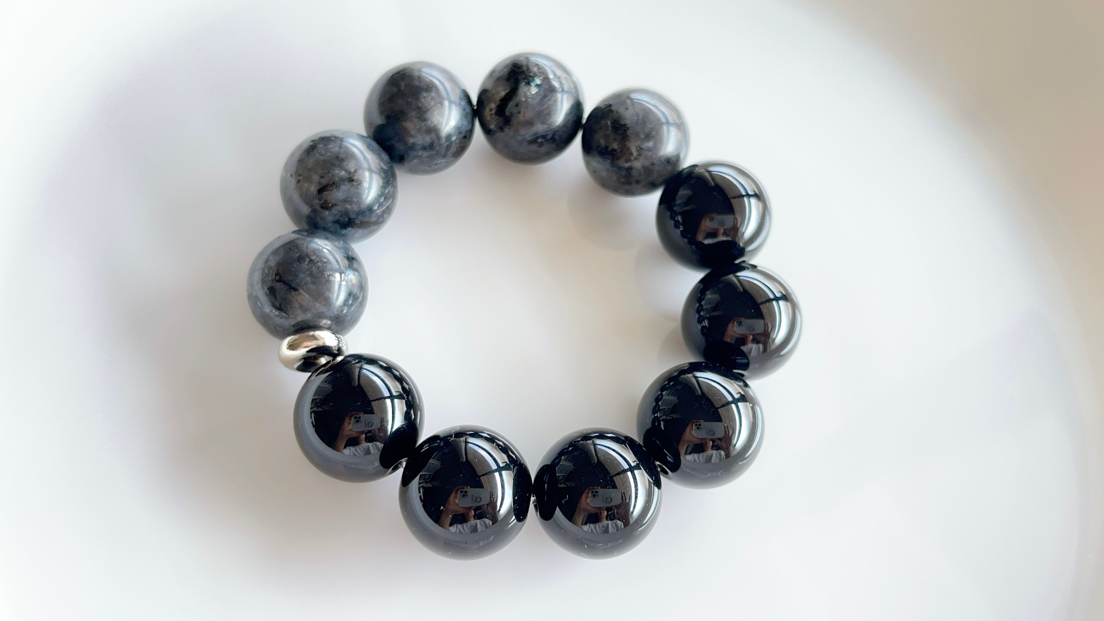 受注製作・残り1個】ラルビカイト&モリオン18mm✧バイカラー