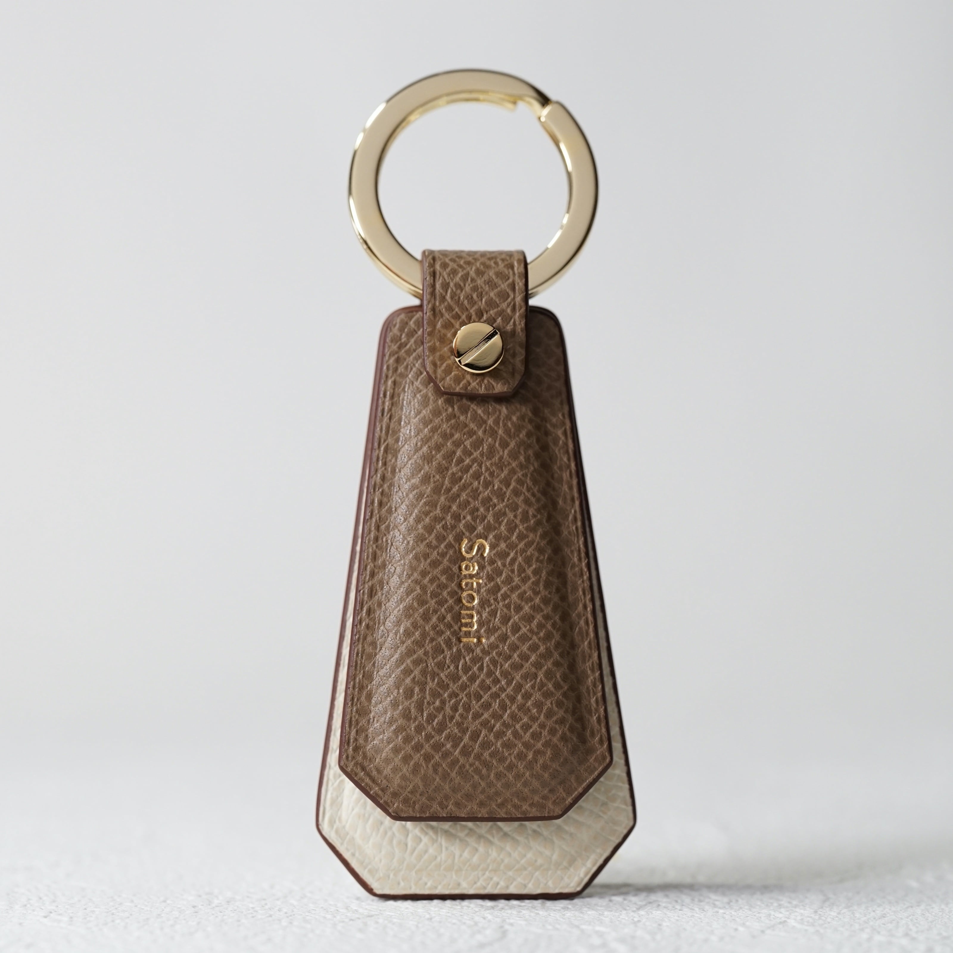 Charm Key Ring 《 Greige × White 》 | cocon tokyo