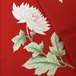 〈朱赤 塩瀬の名古屋帯〉白菊の花 手描き 送料無料