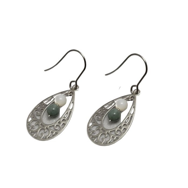 翡翠 マザーオブパール パワーストーン ピアス 健康運 金運 恋愛運 天然石 ピアス 金属アレルギー 対応 チタン ギフト イヤリング変更可 送料無料 誕生日 アクセサリー