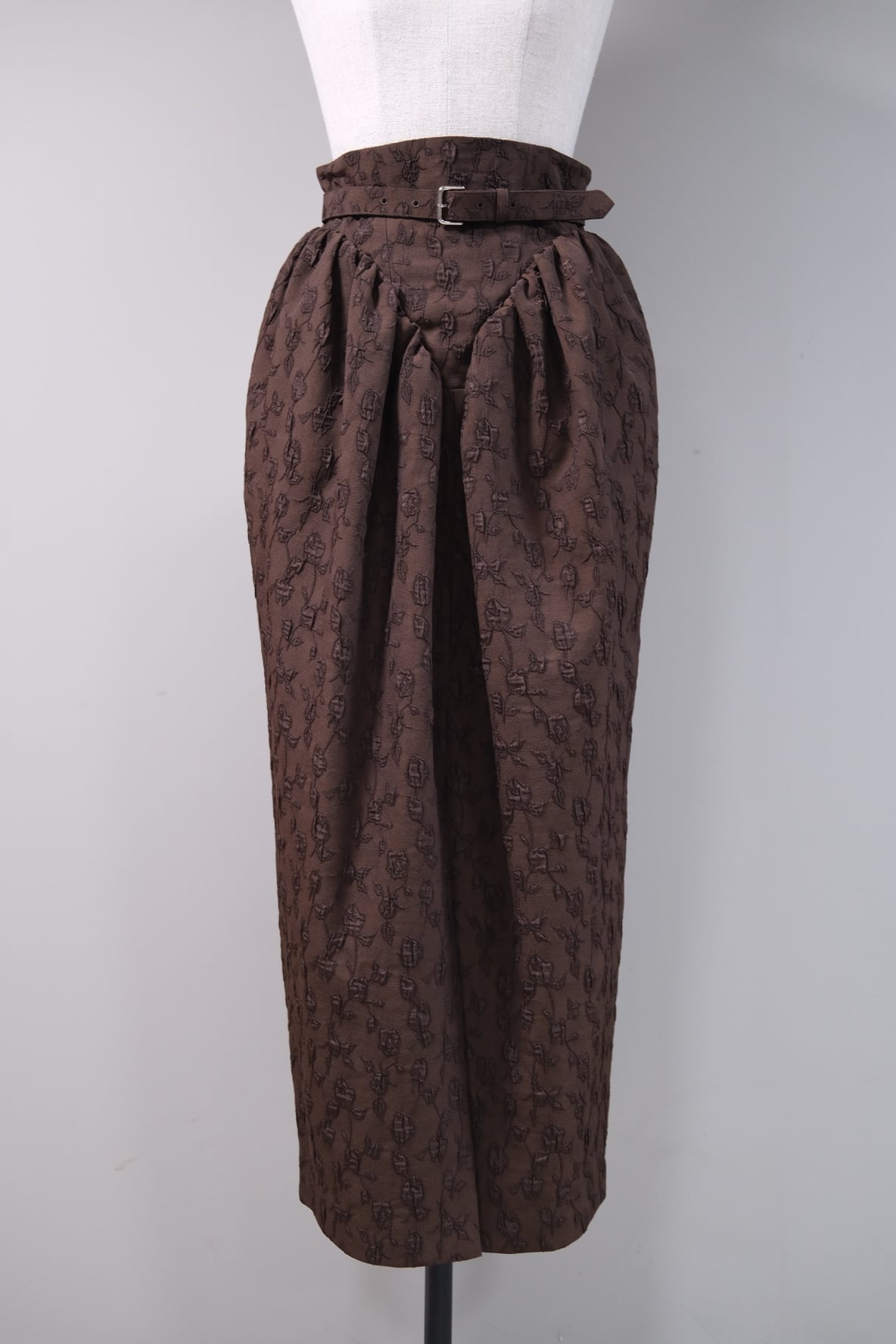 【FETICO】Floral jacquard curvy skirt FETICO】Floral jacquard curvy skirt -black- | loop