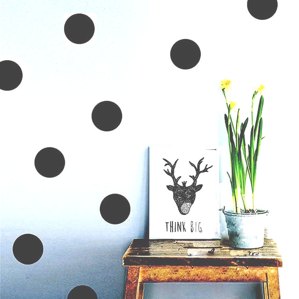 円 ドット 黒 光沢 直径10cm 20個入り ウォールステッカー