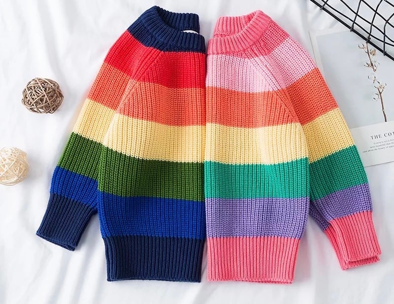 レインボーニットセーター | Happy Lilac