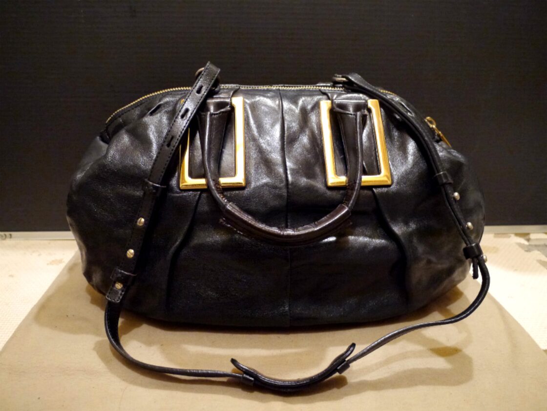 レア◇Chloe クロエ エテル 2way レザー トート ハンド バッグ 黒 