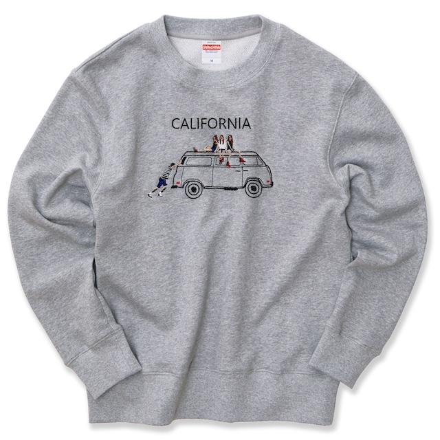 【注文受付終了】slowth 刺繍スウェット CALIFORNIA  (ミックスグレー)