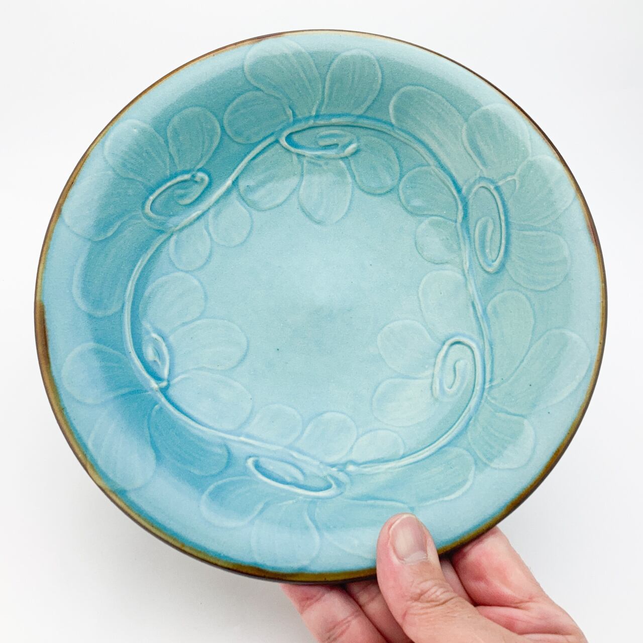 沖縄　作家　陶芸作家　ペルシャブルー　ターコイズブルー　大皿　鉢　盛り鉢 焼物 *ペルシャブルー * 盛鉢 沖縄 作家 陶芸作家 ペルシャブルー