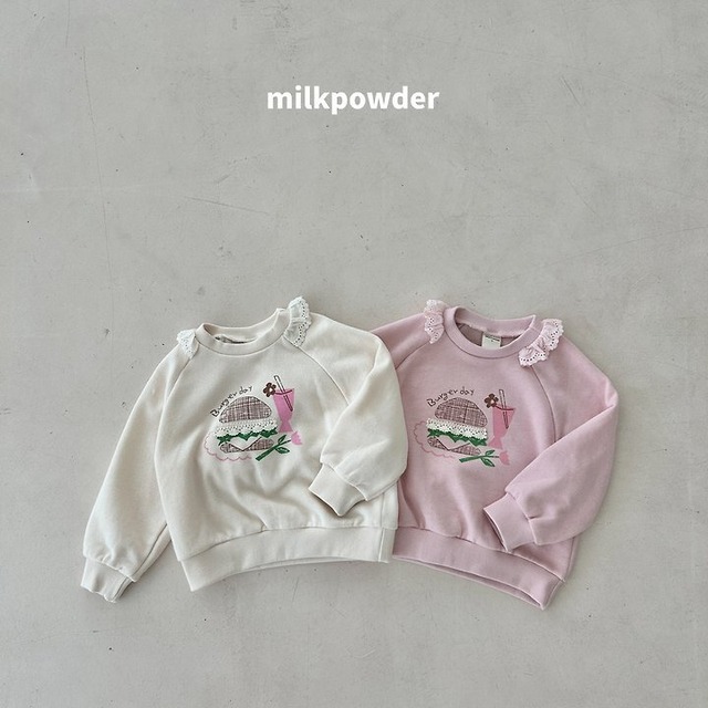 韓国子供服 / 26Autumn / 〖取寄〗milkpowder /バーガースウェット / 女子服 *XS~JS*