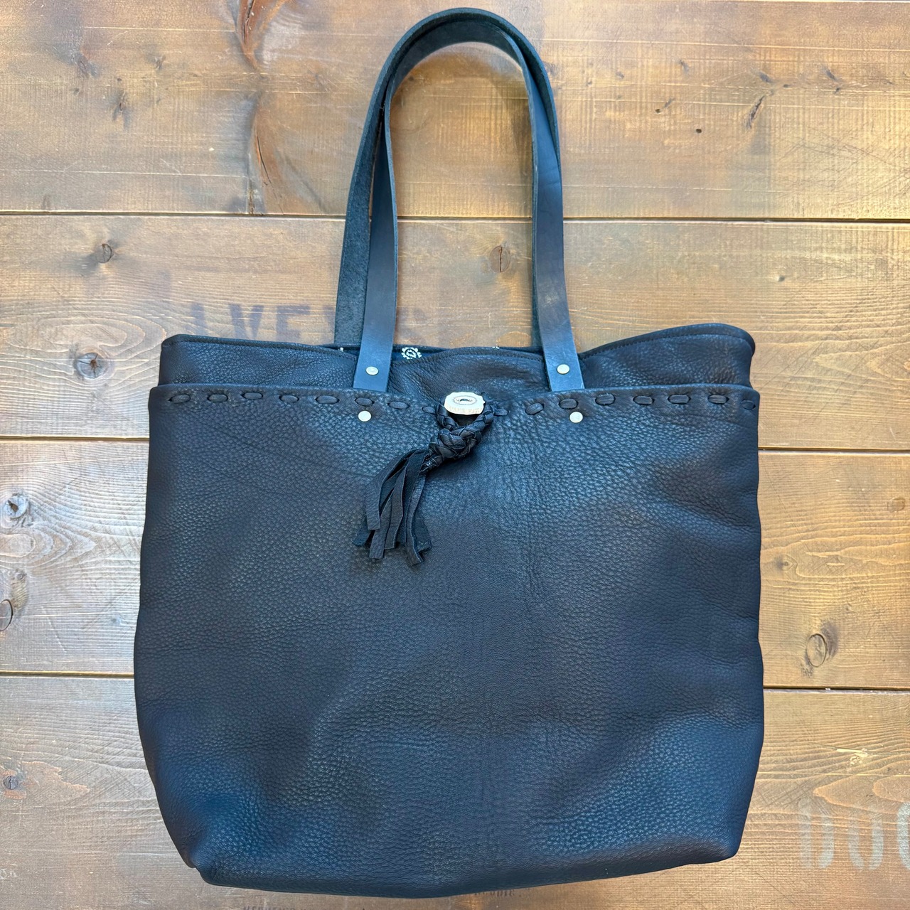 ナスングワム×アーリーモーニング【Nasngwam×Early Morning】DEARSKIN LARGE TOTE BAG(black) - 1