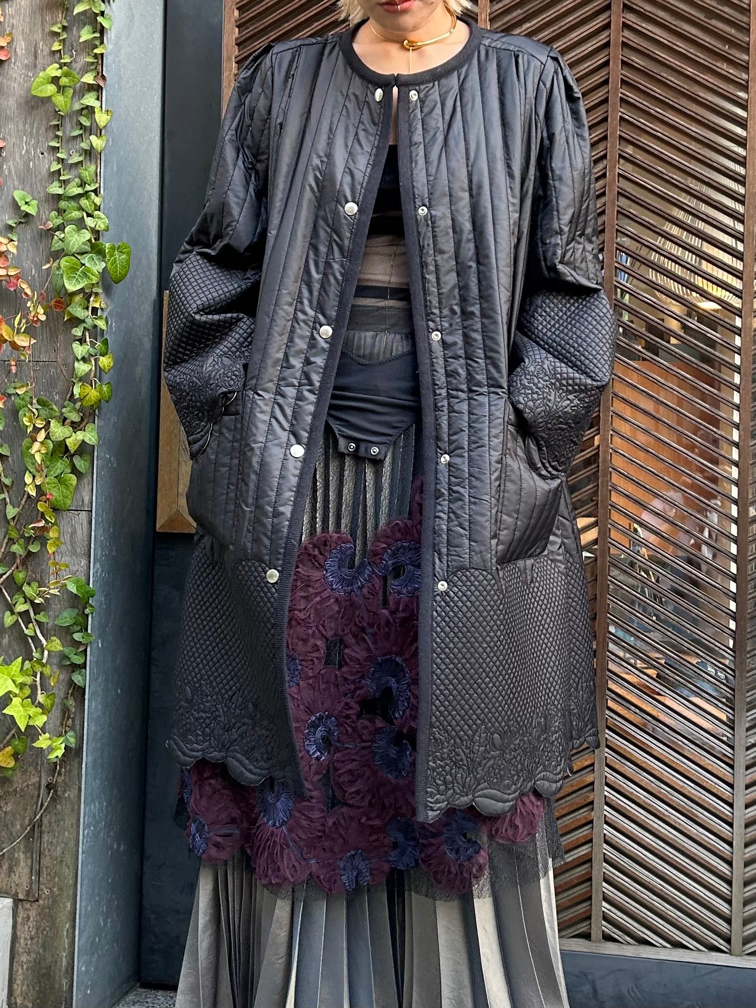 24AW】FUMIE TANAKA フミエタナカ / mix quilt rever coat | TRENT 