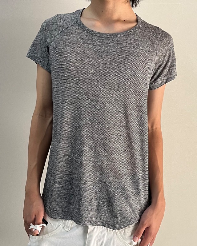 【DIESEL】micro border raglan top