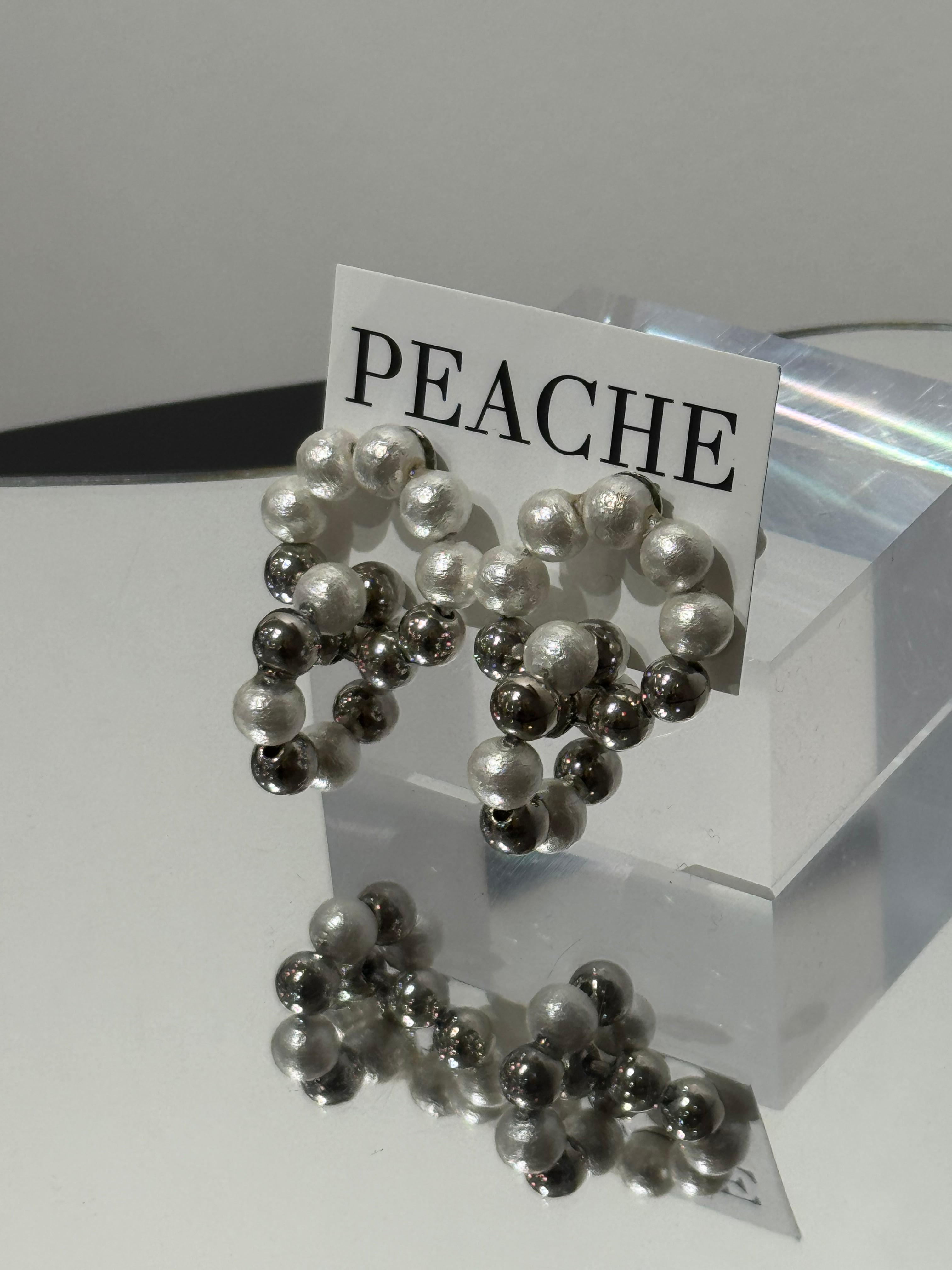 cotton pearl circle loop silver