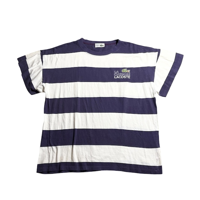 vintage CHEMISE LACOSTE purple border tee