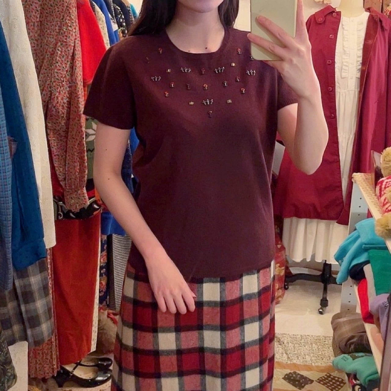 mini flower beads knit