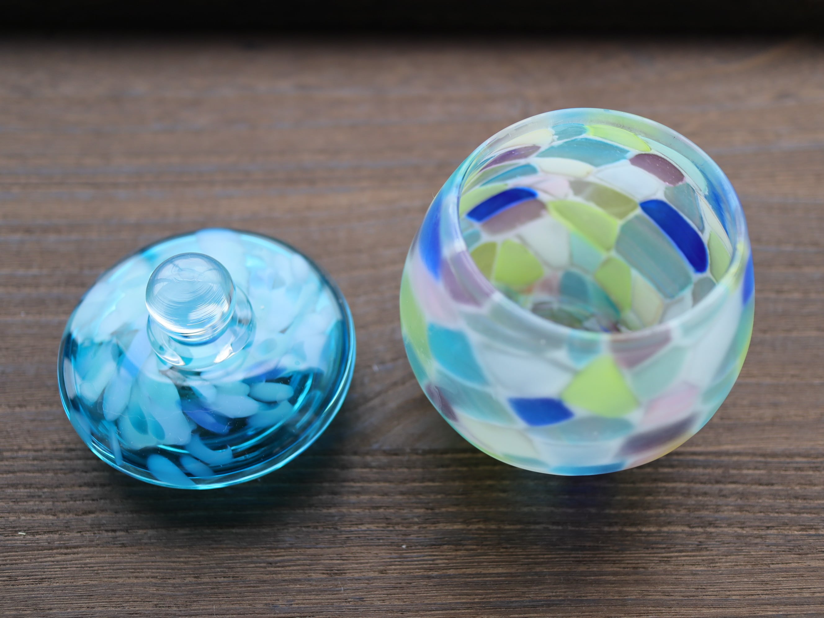 キャンディーポット Blue 一点もの | Glass Forest 茶々