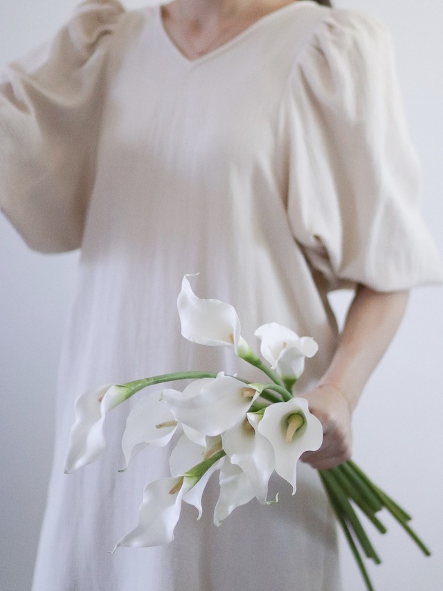 〈完成品販売ブーケ〉Calla pearl artificial flower bouquet