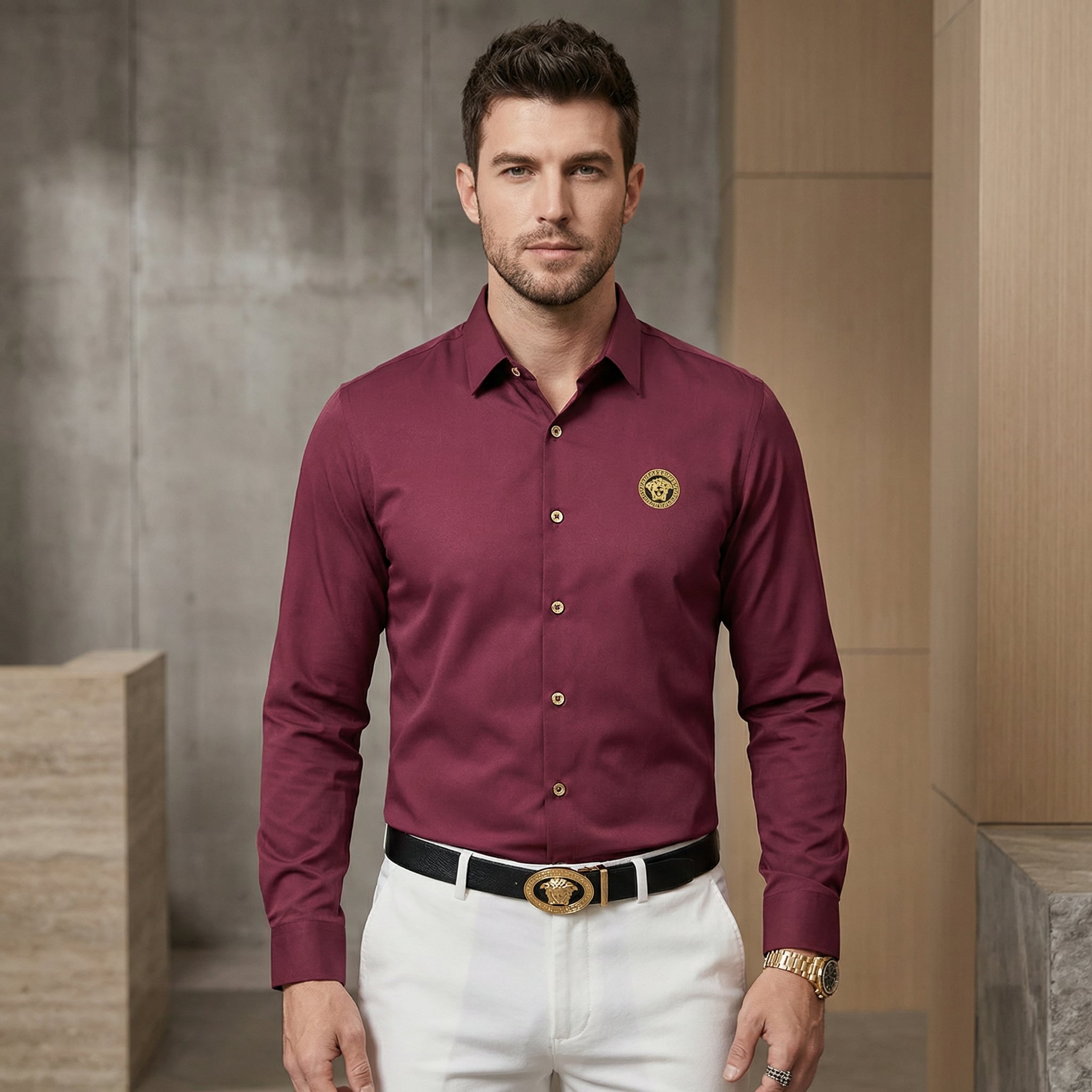 ゴールドエンブレムドレスシャツ(3color) M0836