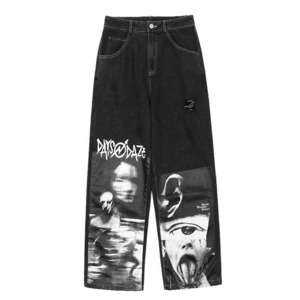 【TR1238】Gothic Baggy Denim Pants
