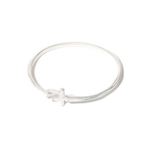 s925 Matte Horshshoe Hook Bangle