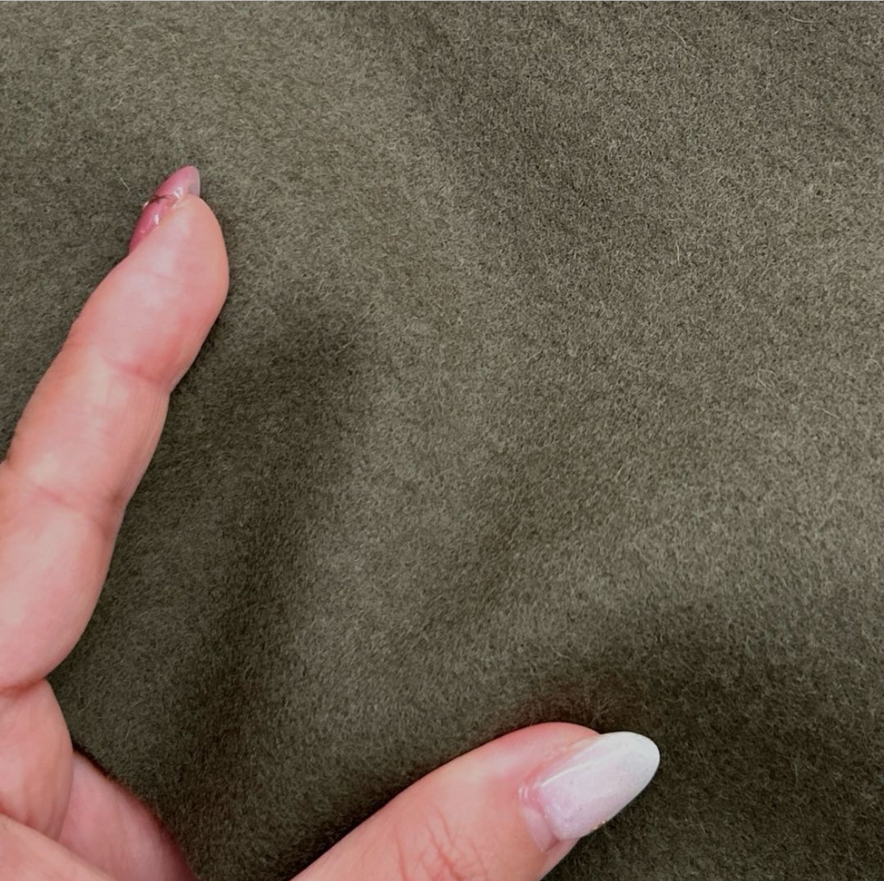 ★AM107◆1.7m◆ラスト1点‼◆ウールアクリル混滑らかメルトン生地◆オリーブカーキ