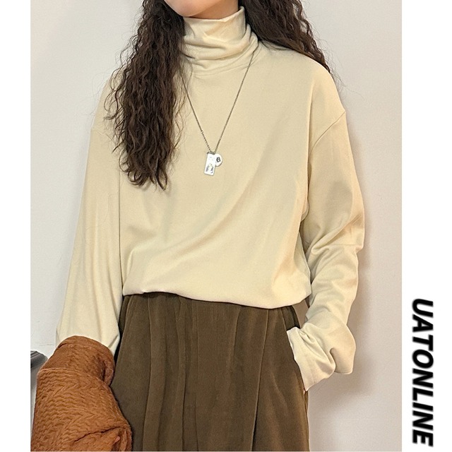 ♥着回し自在！柔らかく合わせやすいTシャツ！【UATONLINEシリーズ】★Tシャツ★ ユニセックス 4color トップス ハイネック