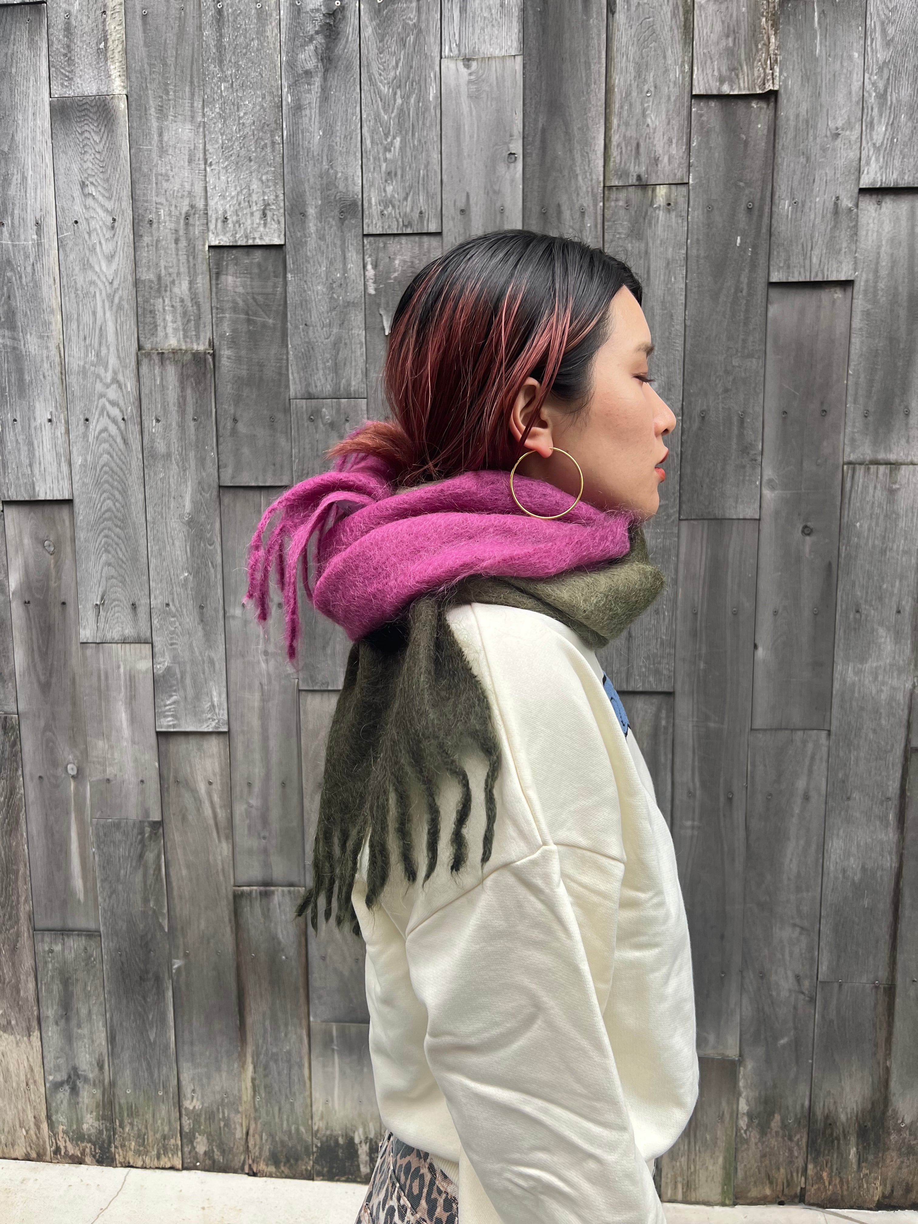 【22AW】GANNI ガニー / Mohair Gradient Fringed Scarf | TRENT