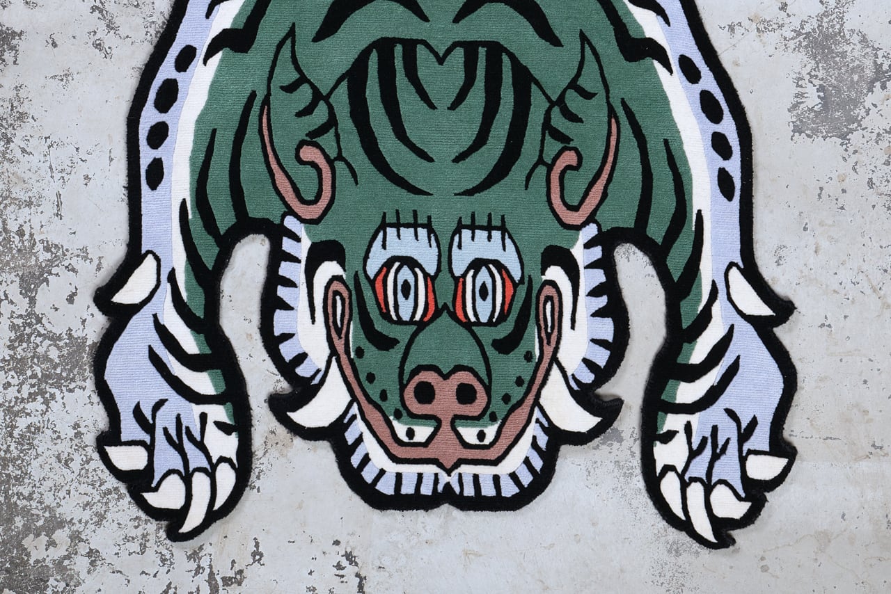 Tibetan Tiger Rug 《Lサイズ•ウール・オリジナル2・フォレスト