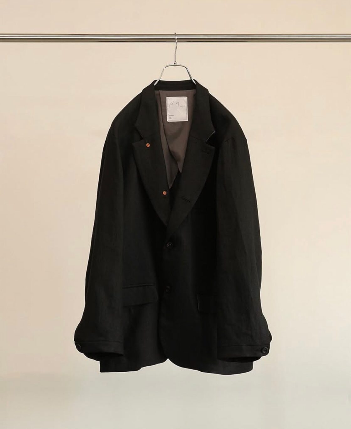 25SS】ANCELLM LINEN TAILORED JACKET (BLACK) ANC-JK43 | Pay ID