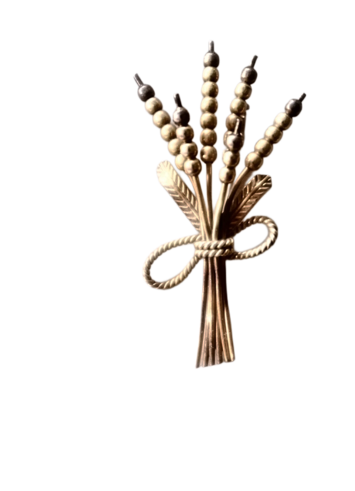 50s フランス 金の麦とブローチ ヴィンテージ