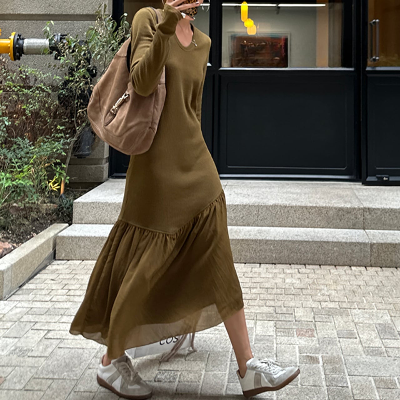 ヘムフリルロングスリーブワンピース(2color) OP2932