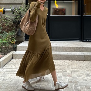 ヘムフリルロングスリーブワンピース(2color) OP2932