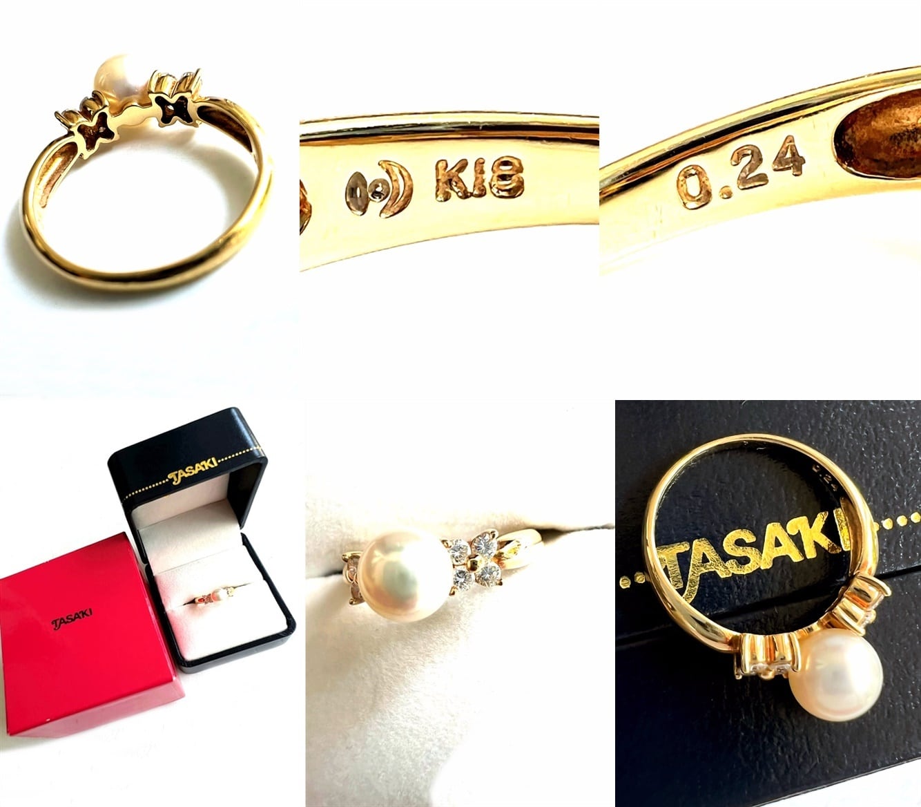 TASAKI タサキ 田崎 真珠 K18 YG イエローゴールド ダイヤモンド 8P TASAKI タサキ 田崎 真珠 K18 YG イエローゴールド ダイヤモンド 8P