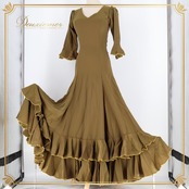 フラメンコ 衣装 ワンピース ドレス 無地 ボランテ フリル 緑 黄色 くすみ ダンス パーティ 発表会 カーキ系 おしゃれ きれい レディース 大人 エレガント おすすめ フェミニン 服装 服飾 カジュアル ダンス衣装 フラメンコ衣装 ステージ衣装 発表会衣装 シンプル 長袖 ガーリー 可愛い かわいい シンプルスタイル