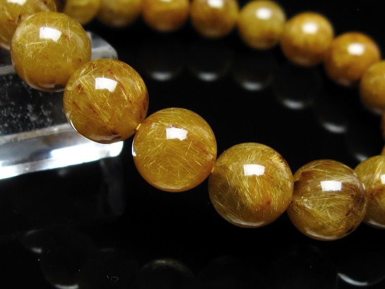 タイチンルチルクォーツ ブレスレット 11mm ルチルクォーツ ブラウン