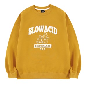 [SLOW ACID] SLOWACIDXTEDDYISLAND CLASSIC TEDDY SWEATSHIRT 正規品 韓国 ブランド トレーナー