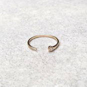 S925 SINGLE MINI ZIRCONIA OPEN RING GOLD