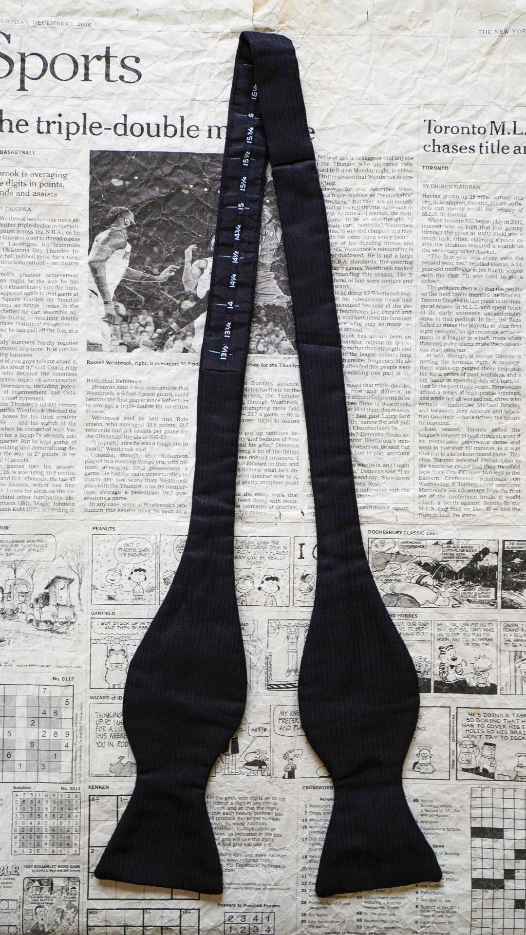 1960s】BROOKS BROTHERS ブルックスブラザーズ ソリッド ボウタイ 《黒