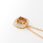 ファンシーディープ ブラウニッシュ オレンジ イエロー ダイヤモンド ネックレス K18 / SI2 / 0.359ct / DA 0.150ct