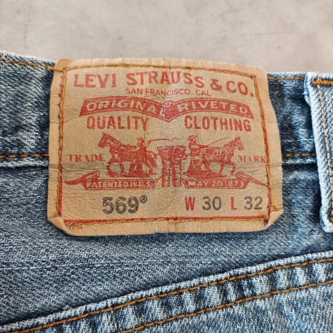 リーバイス569 Levis W30 ブルーデニム 00s 青 ヒゲ 15482 | fuufu